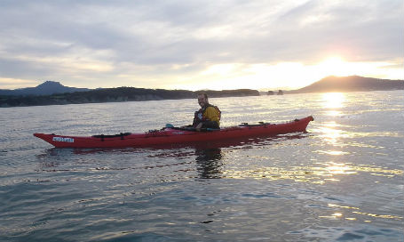kayak de mer coucher de soleil pays basque
